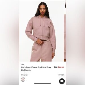 TNA Cozy Sweatfleece Boyfriend Boxy Zip Hoodie in Claremont